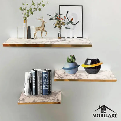 Pack 3 étagères marbré Mobilart.ma