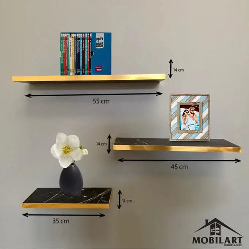 Pack 3 étagères marbré Mobilart.ma