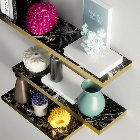 Pack 3 étagères marbré Mobilart.ma