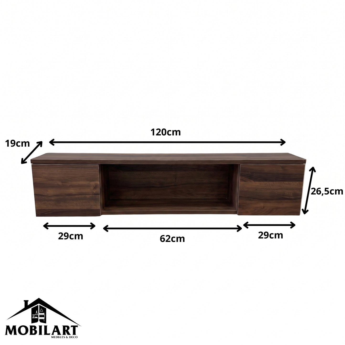 Meuble TV Suspendu Design Moderne – 120cm