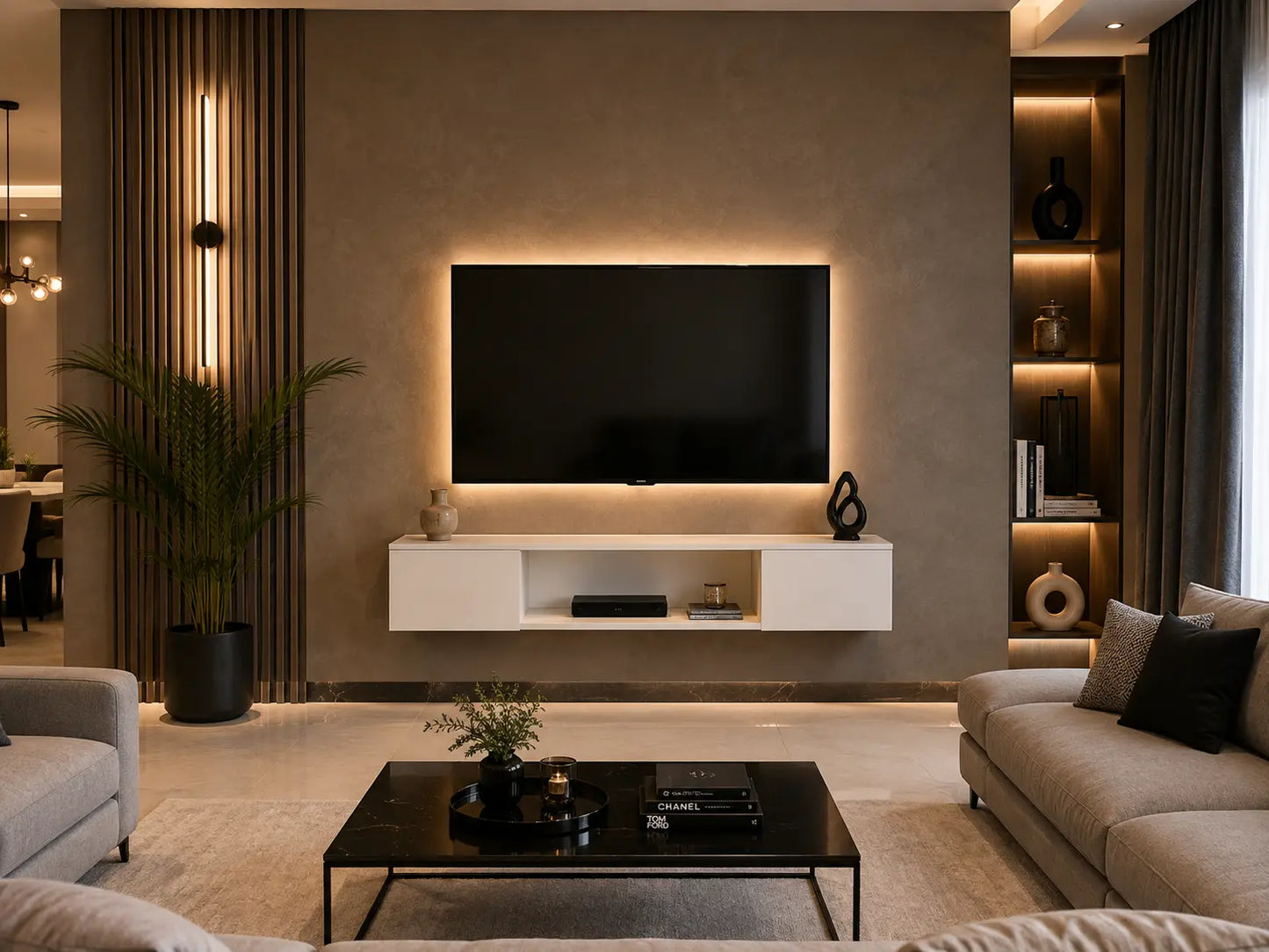 Meuble TV Suspendu Design Moderne – 120cm