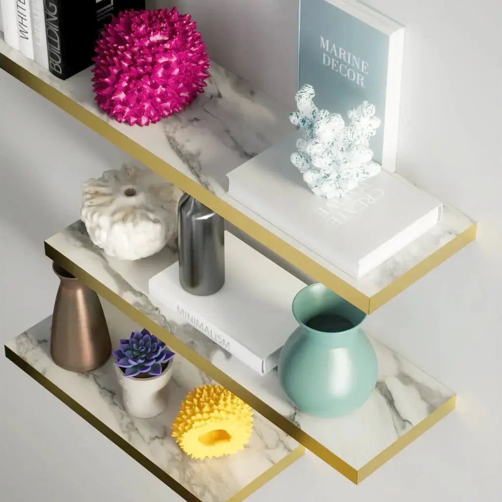 Pack 3 étagères marbré Mobilart.ma