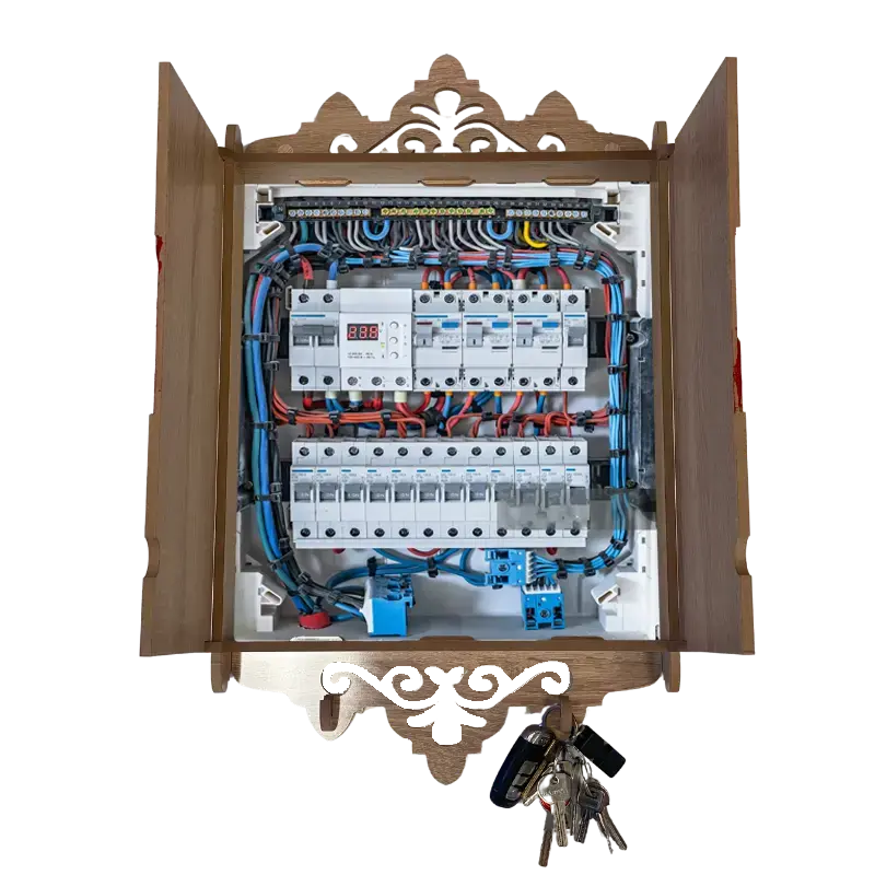 Cache tableau électrique en Bois Claire - maroc Mobilart.ma