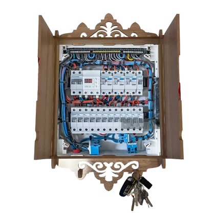 Cache tableau électrique en Bois Claire - maroc Mobilart.ma